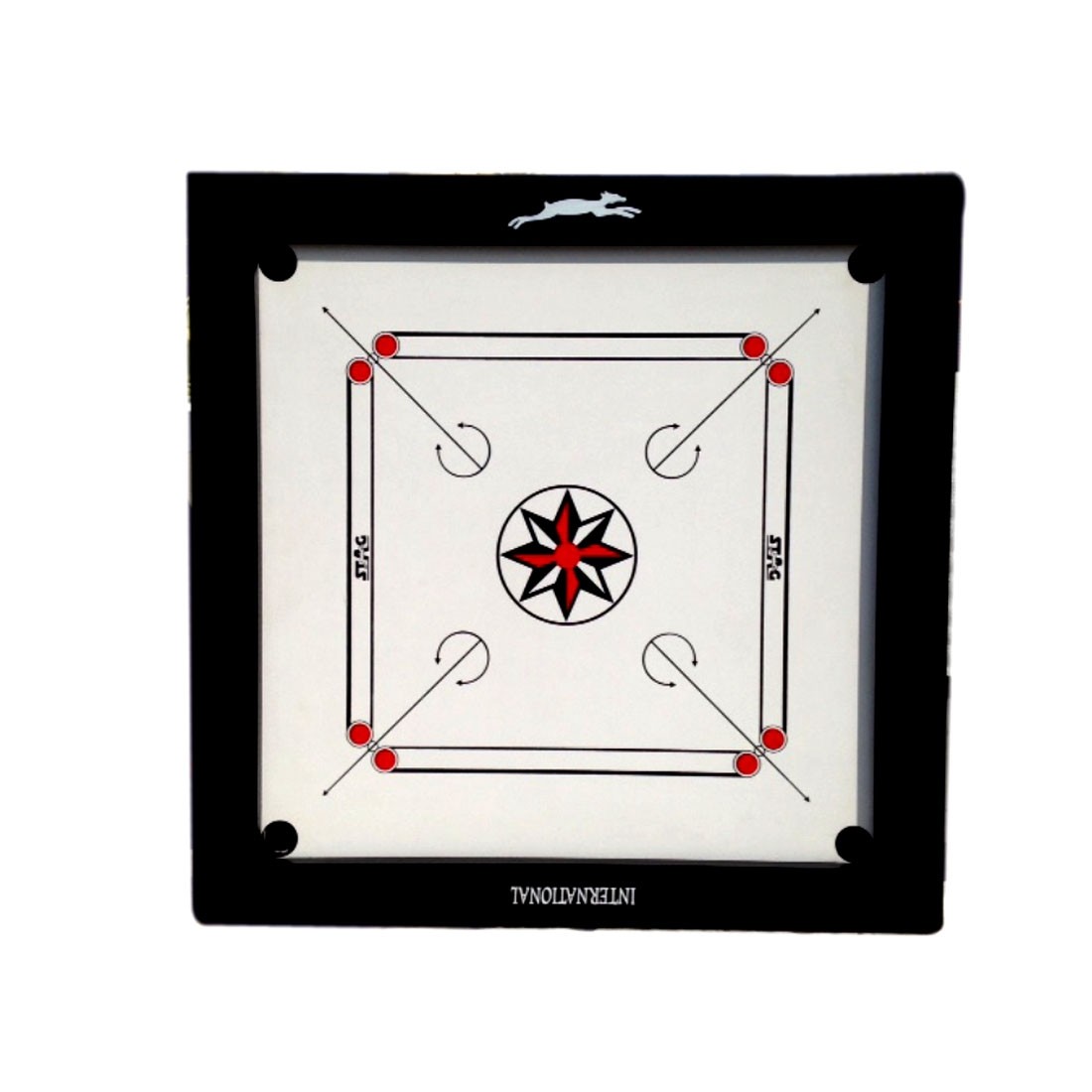STAG CARROM BOARD INT. 4" BORDER 12MM Prelaminated Particle Board WITH LOW STAND