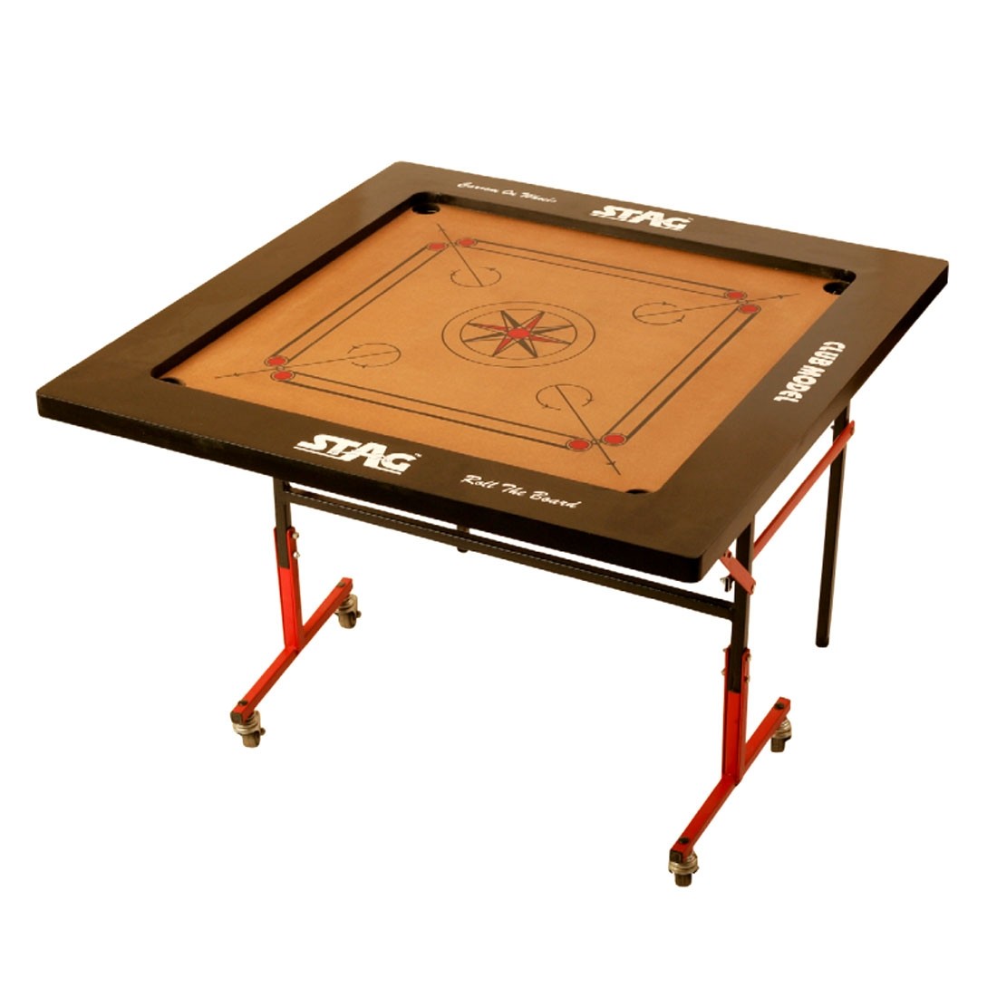 STAG CARROM BOARD CLUB 4" BORDER 6MM M.D.F. WITH LOW STAND