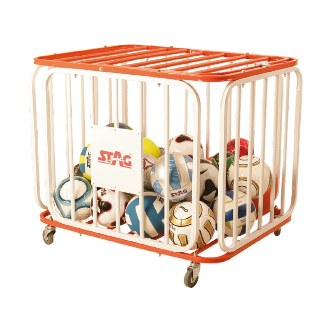 BALL CAGE FOR 36 BALLS, ROUNDED, TUBULAR STEEL 102CM X 76CM X 72CM