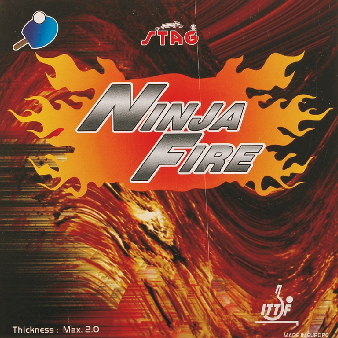 STAG NINJA FIRE RED RUBBER ITTF AUTHORIZED