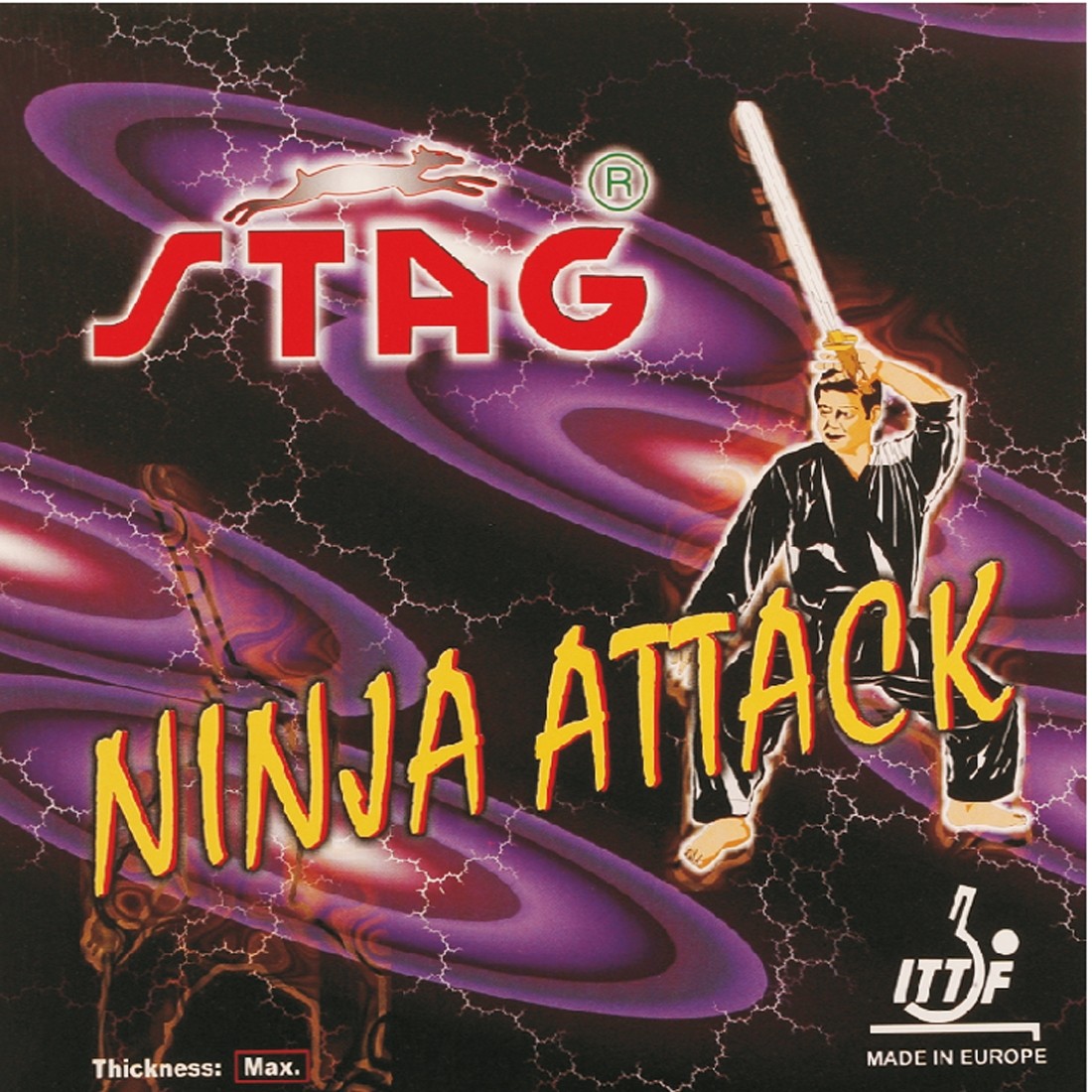 STAG NINJA ATTACK  BLACK RUBBER ITTF AUTHORIZED