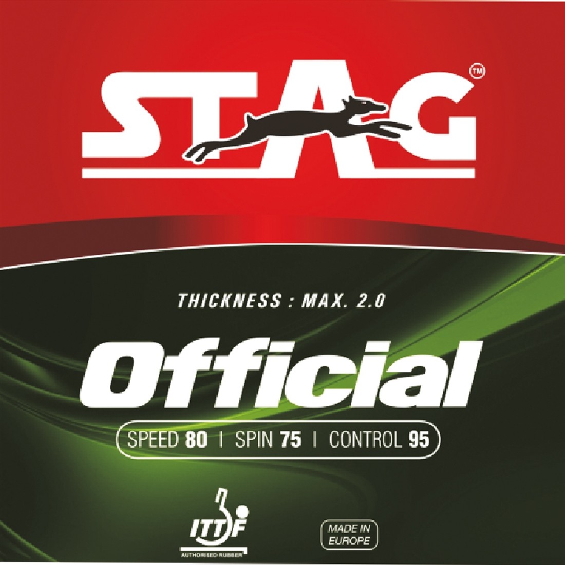 STAG OFFICIAL  BLACK RUBBER ITTF AUTHORIZED