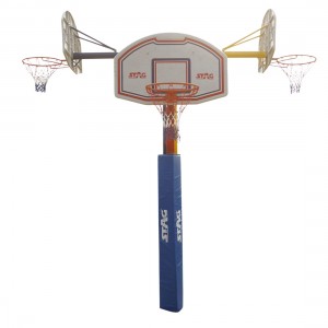 3 HEADED BASKETBALL SET POLYPROPYLENE BOARD 112 X 72 X 45CM. POST 120CM